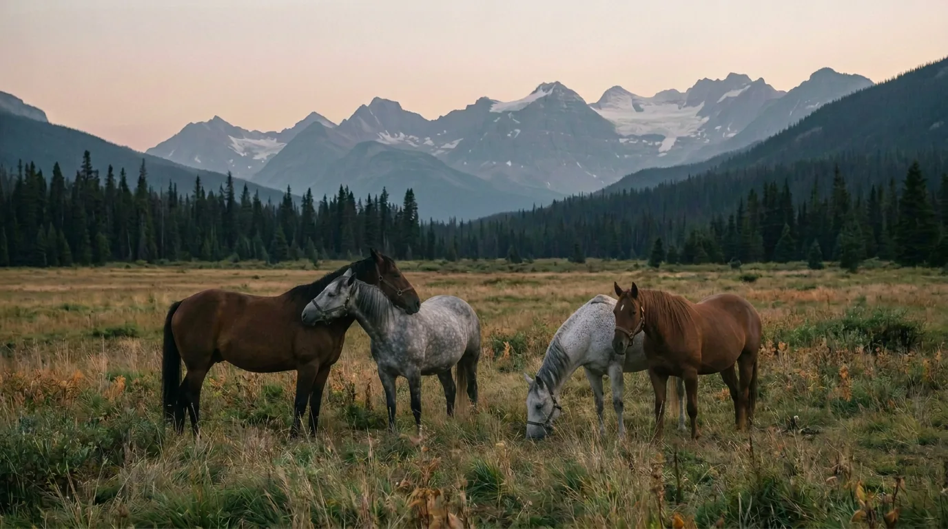 Chevaux en liberté, Écuries Nicolas Bodin, Haute-Savoie